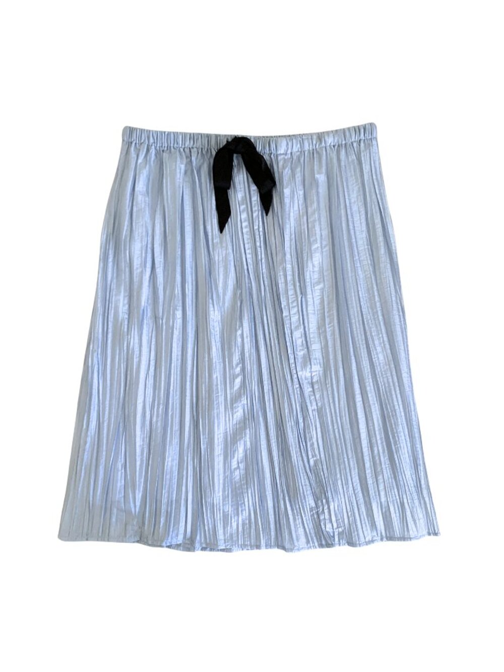 J.CREW Crinkled Knee Length Flowy Midi Skirt Waist Bow XS